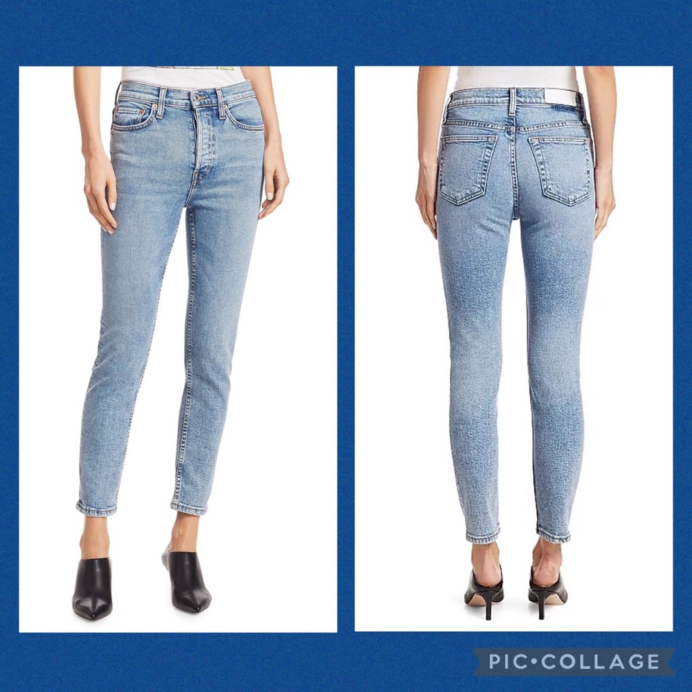 NWT Re/Done 90s  High Rise Ankle Crop Stretch Jeans